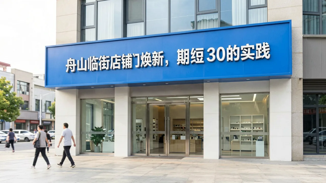 舟山临街店铺门头灯箱焕新,亮化工程工期缩短30%的实践